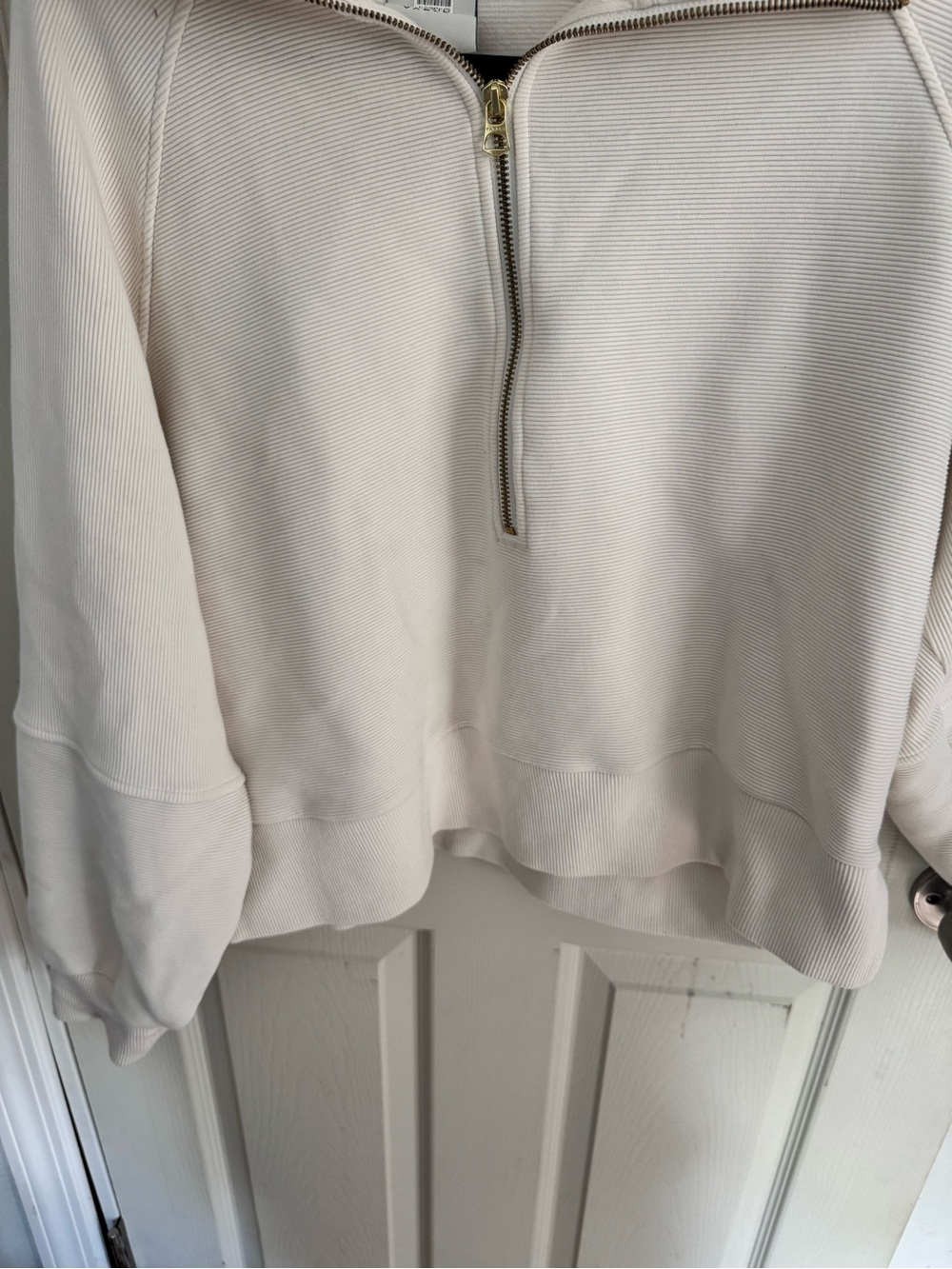 Varley Vine Half Zip Ottoman Rib Knit Pullover Ivory White VAR00485 Womens Sz XL - Picture 5 of 14